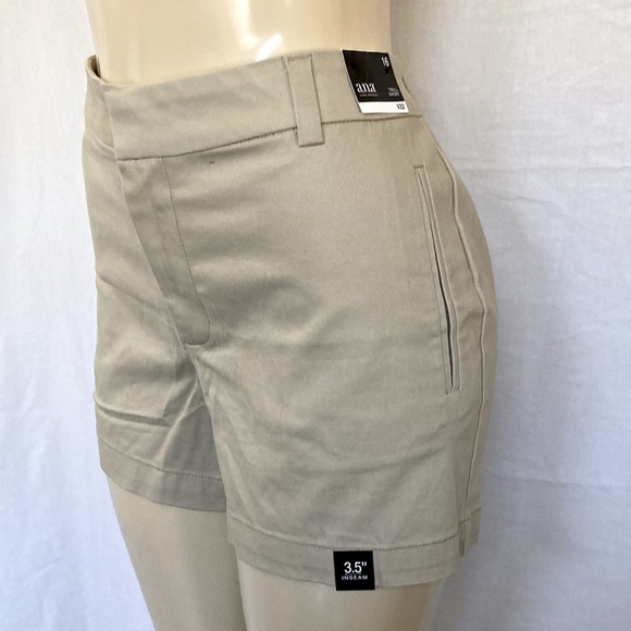 SALE!!! a.n.a Women’s 3.5 Inseam Mid Rise Chino Short Size 16 Khaki Color NWT - Picture 4 of 6